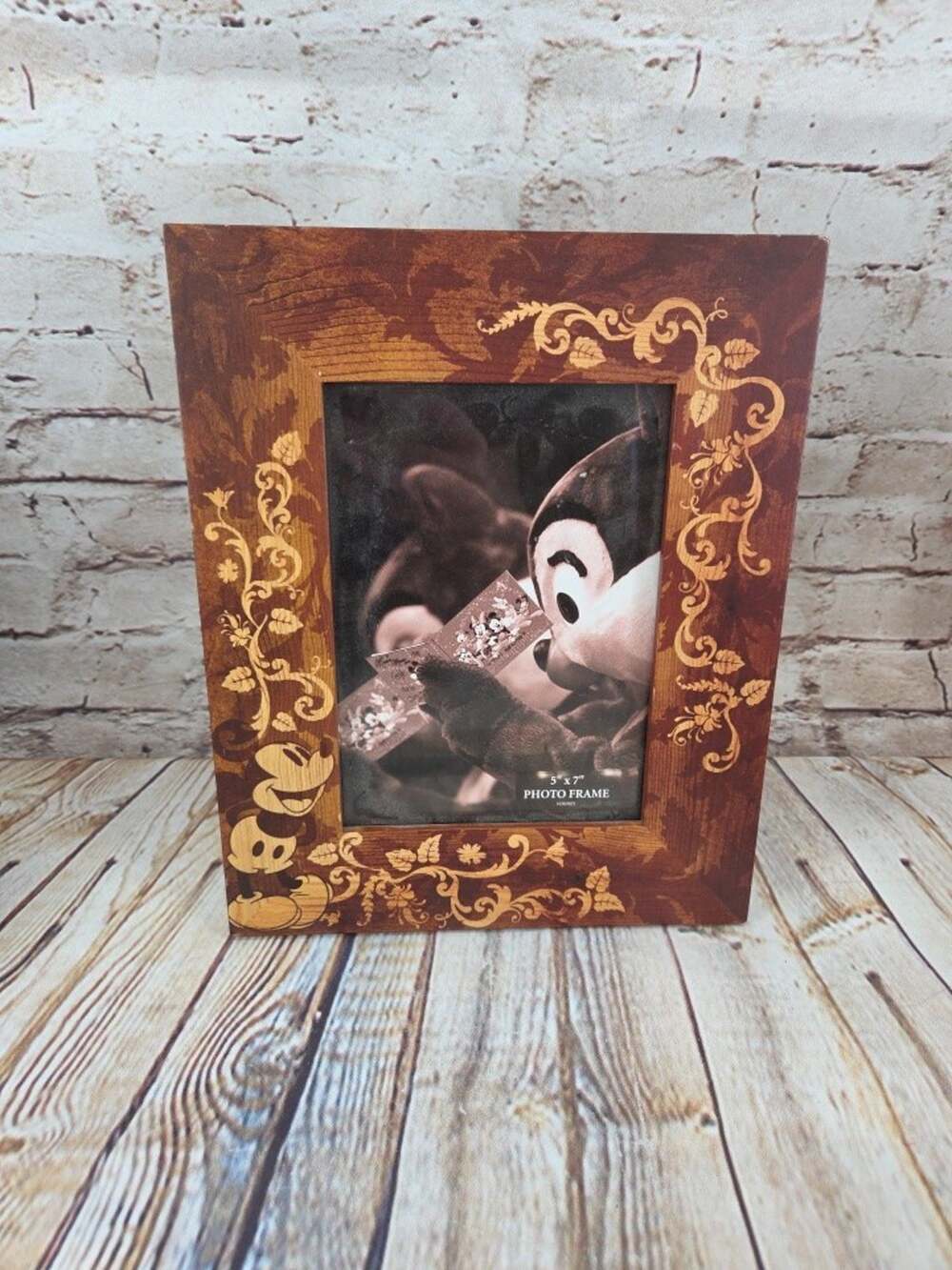 Disney Parks 5x7 inch Wood Mickey Mouse Picture Frame Magic!